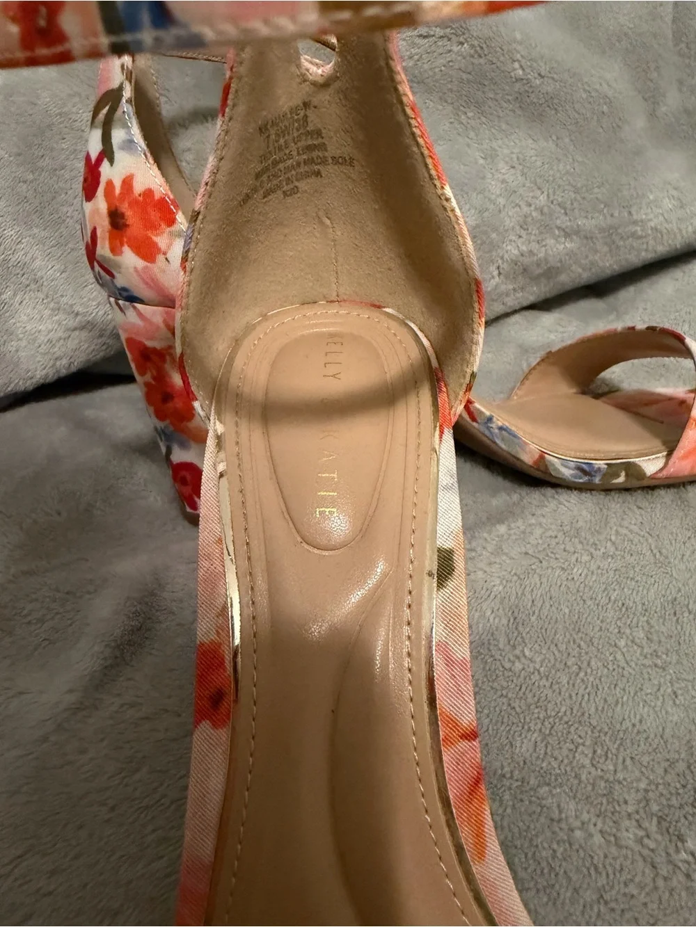 Kelly & Katie Floral Ankle-Strap Block Heels - Pink Multi